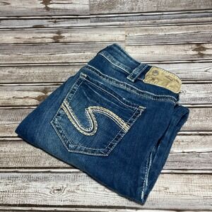 Silver Jeans‎ Co. Women's Suki Mid Capri Dark Wash Size 30x22.5